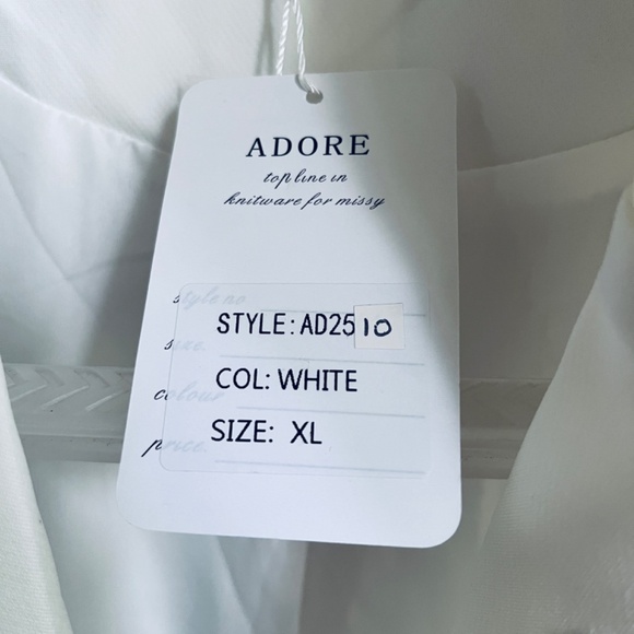 Adore White Embroidery Eyelet Lined Blazer 3/4 Sleeve One-Button Fastening XL - Picture 5 of 14